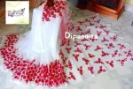 Tuli Brush Hand Print Half Silk Saree, 12 Haath