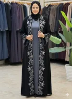 Humayra Koti Style Borka with Embroidery, Without Hijab
