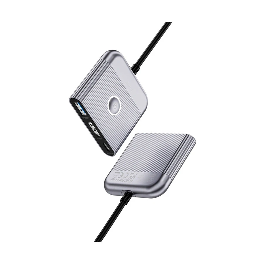 WiWU Travel Wi-HB002 3 in 1 USB-C to HDMI, USB & Type-C Hub Space Gray