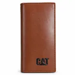 Long Leather Wallet with Magnetic Snap Button