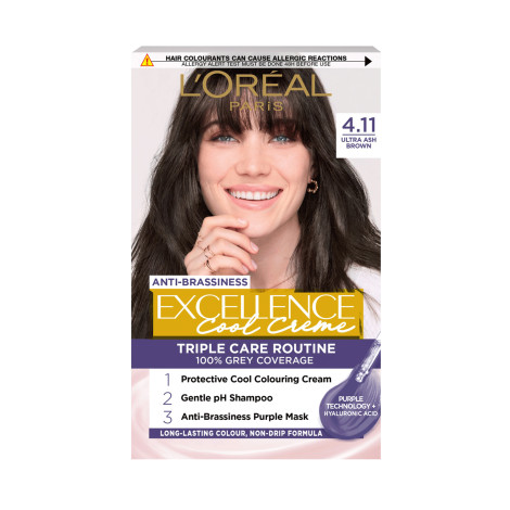 L'Oreal Excellence Cool Creme Triple Care Routine - 4.11 Ultra Ash Brown (Belgium)