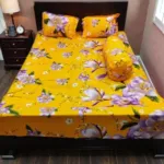 King Size Twill Cotton Bedsheet 8 Feet Long, 4 Piece Set