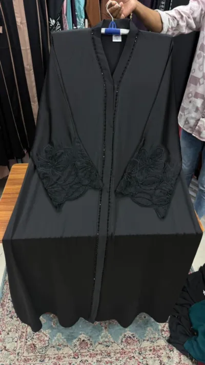 Abaya Borka with Lace Work, Sizes 50 to 56, 5 Colours