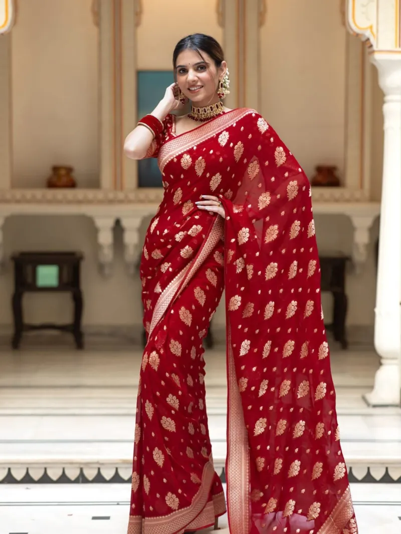 Women's Dhupian Saree with Afsan and Block Print Work