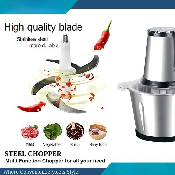 Bajaj 2000 watt high Power Stainless Steel Material High Quality and Powerfull Food Chopper Grinders