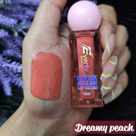 Everly Beauties Glow Lock Intense Shine Lip Gloss - Dreamy Peach (China)