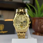 POEDAGAR 996 Luxury Man Luminous Chronograph Watch for Men Stainless Steel Men's Quartz Watches (Golden)