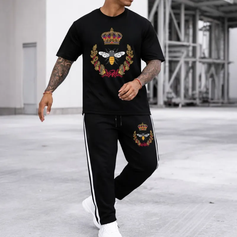 Men's Pure Cotton T-Shirt and Trouser Combo, 180 GSM Tee, 6 Colours