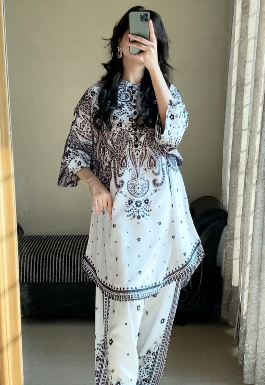 Micro Georgette Digital Print Readymade Two Piece, L to XXL