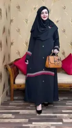 Rongdhuno Cherry Fabric Borka without Hijab, Body 36 to 46