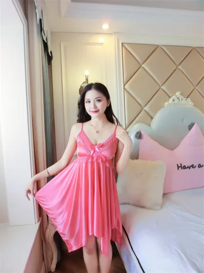 Women's Silk Satin Nightie with Panty, 4 Colour Choices