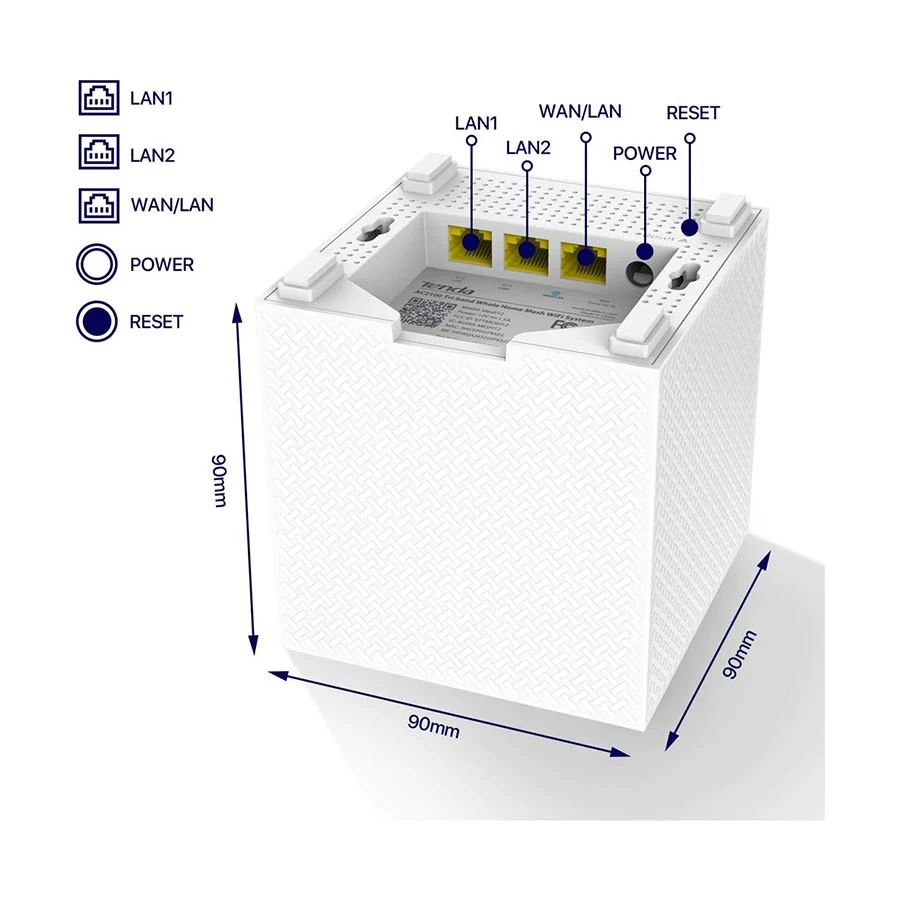 Tenda MW12 AC2100 Gigabit Wi-Fi 5 Mesh System (3-Pack)