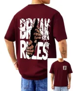 Men's Oversized Drop Shoulder T-Shirt, 220 GSM Cotton-Polyester Mix
