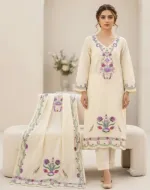 Full Body Work Readymade Three Piece with Cutwork Orna, 2 Colours