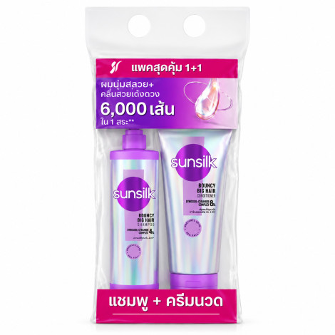 Sunsilk Bouncy Big Hair Shampoo 350ml and Conditioner 320ml Combo Pack (Thailand)