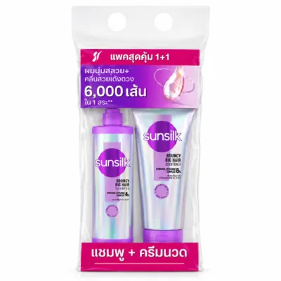 Sunsilk Bouncy Big Hair Shampoo 350ml and Conditioner 320ml Combo Pack (Thailand)