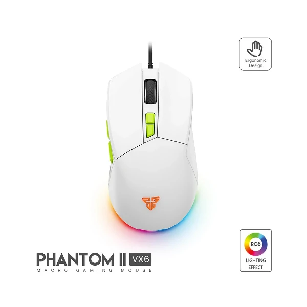 Fantech VX6 Phantom II RGB Wired Neon White Gaming Mouse