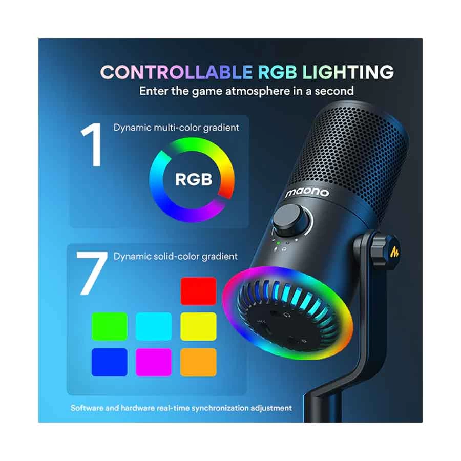 Maono DM30 RGB Programmable Gaming Wired Microphone