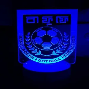 GearUP Acrylic Multicolor Night Lamp (Bangladesh Football Federation) – White