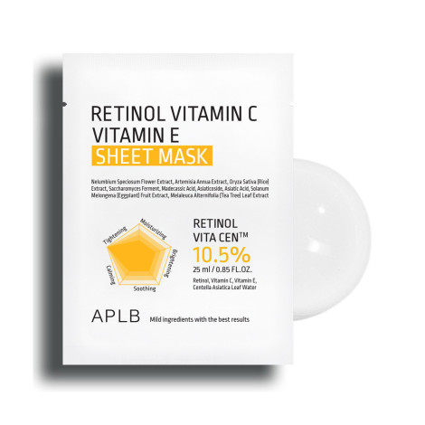 APLB Retinol Vitamin C Vitamin E Sheet Mask 25ml (Korea)