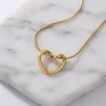 Minimalist Twisted Open-Heart Pendant Necklace