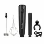 Prestige Mukt 2-in-1 Rechargeable Coffee Foamer & Milk Frother – 3-Speed Wireless Electric Handheld Whisk with Stand & Type-C Charging for Coffee, Eggs & Shakes