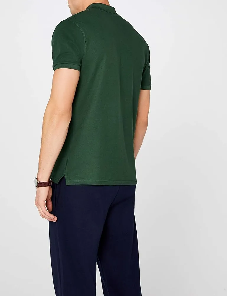 Men's Solid Cotton Half Sleeve Polo Shirt, 200 GSM, Size XL