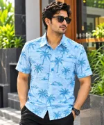 Men's Printed Half Sleeve Cotton Shirt, Sizes M to XXL