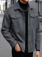Men's Winter Shacket Jacket, Shirt-Style Cut, Sizes M to XL