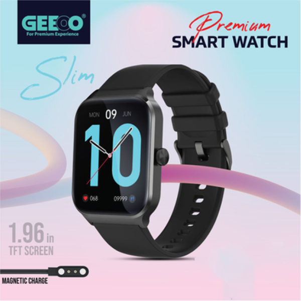 Geeoo W12 Bluetooth Calling Smart watch – Black