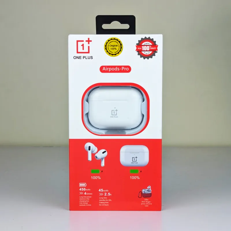 OnePlus AirRO3 True Wireless Bluetooth Earbuds – Noise Reduction TWS Earphones with 360mAh Battery & Clear Sound (White)