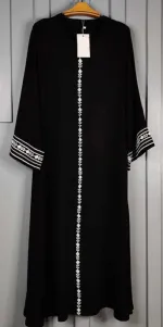 Embroidered Gown Borka for Students, with Hijab, Body 36 to 48
