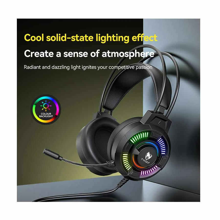 T-Wolf H140 Wired Black Gaming Headphone