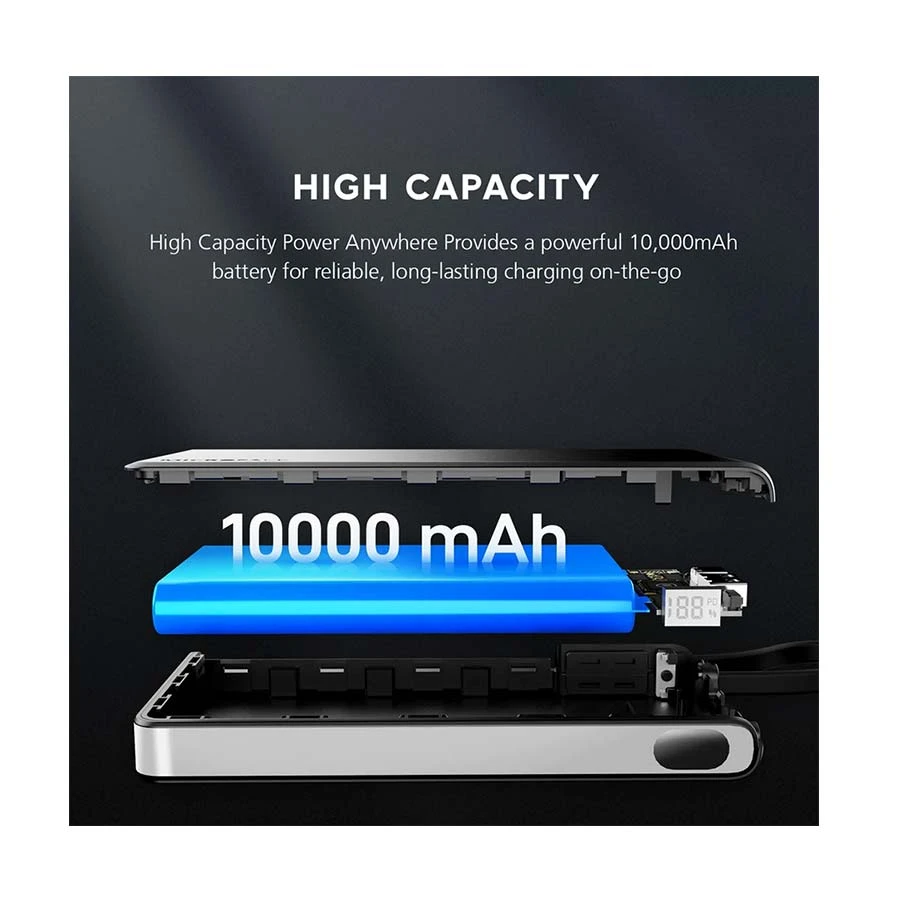 Micropack PB-C10 10000mAh 22.5W Power Bank with Digital Display Black