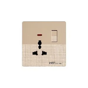 NT blu-ray Chrome Golden 13A 3 Pin MF Socket With Switch