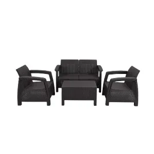 Caino Sofa 4 Pcs Set W/O Foam Black