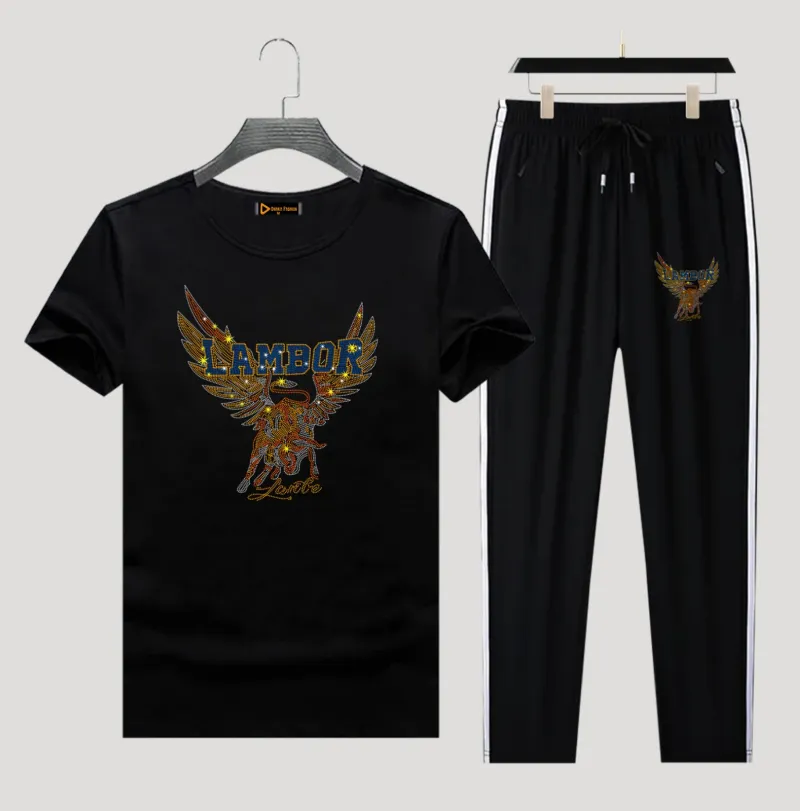 Men's Pure Cotton Tee and 280 GSM Trouser Combo, 6 Colours