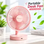 Joykaly YG-735 Rechargeable Portable Desk Fan – 2400mAh, 3-8H Backup