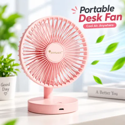 Joykaly YG-735 Rechargeable Portable Desk Fan – 2400mAh, 3-8H Backup