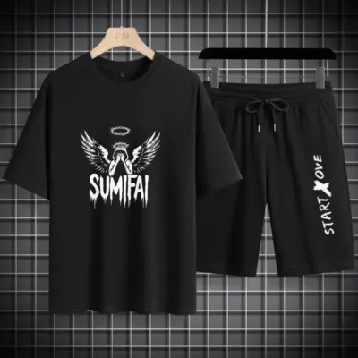 Men's Mesh T-Shirt and Short Pant Combo, 160 GSM, Chest 38 to 42