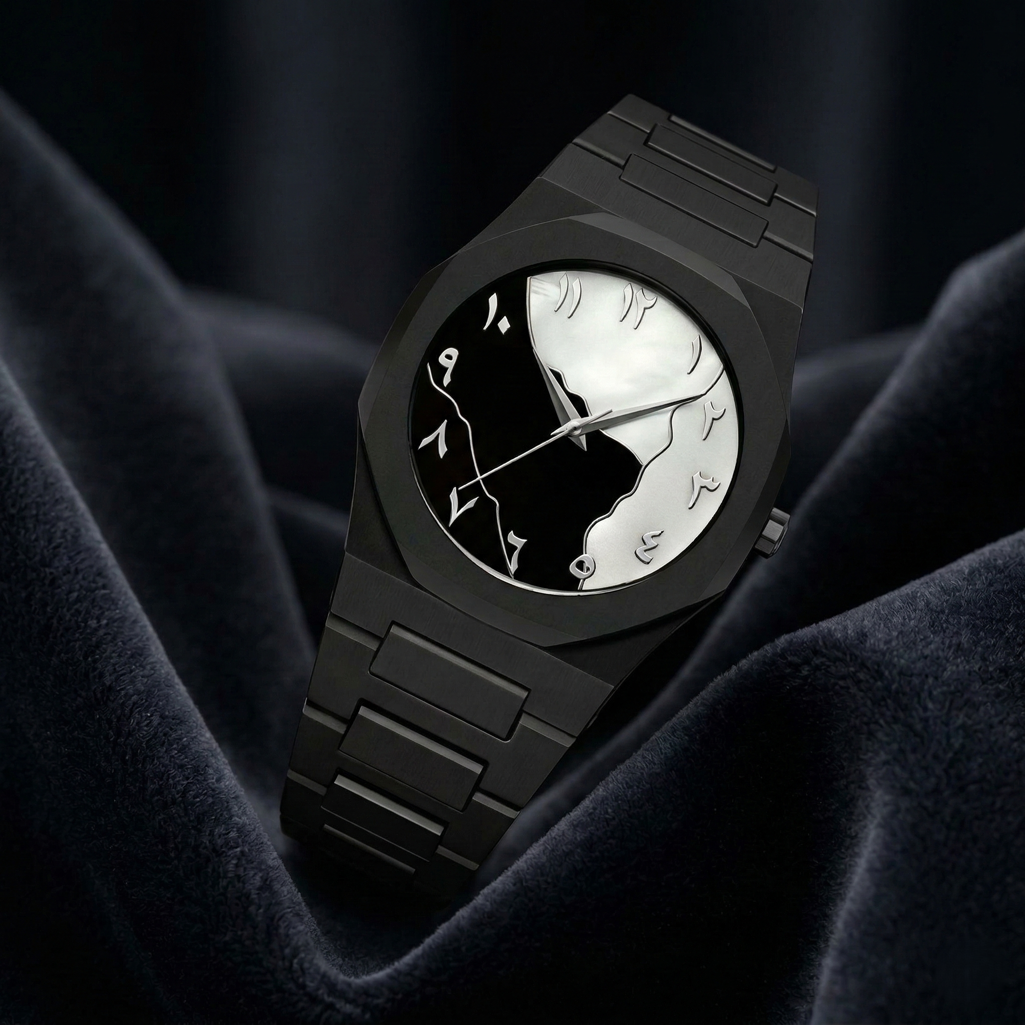 Arabic Dial Premium Marble Finish Ladies Watch with Butterfly Lock
