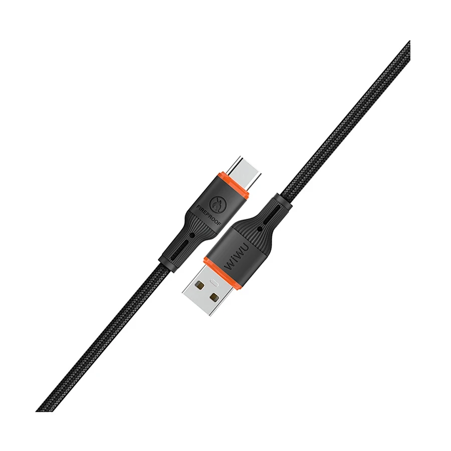 WiWU FlameGuard Wi-C096 USB to Type-C Cable 1.2 Meter Black