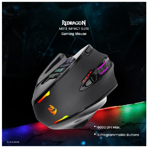 Redragon M913 Impact Elite Wireless Black (Dual Mode) Gaming Mouse