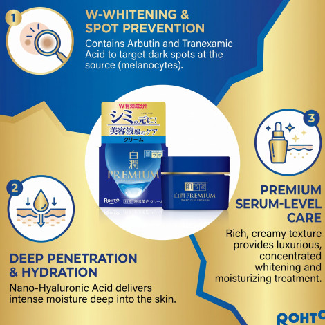 Rohto HadaLabo Shirojyun Premium Brightening Cream 50g (Japan)