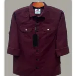 Double Pocket  shirt for men (maroon)