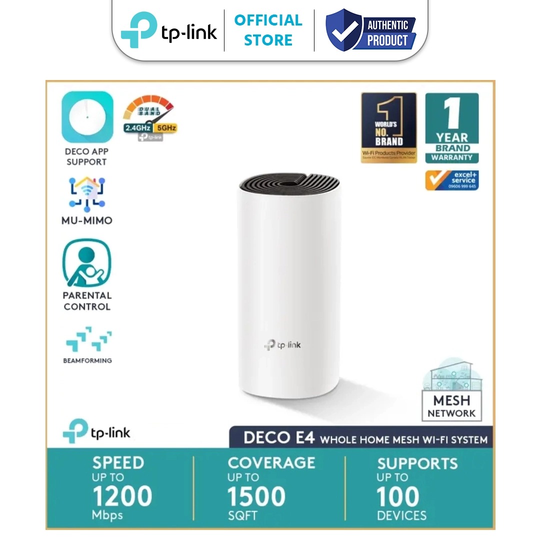 TP-Link Deco E4 AC1200 Whole Home Mesh Wi-Fi Unit