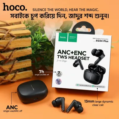 Hoco EQ34 Plus True Wireless ANC + ENC Bluetooth Earbuds