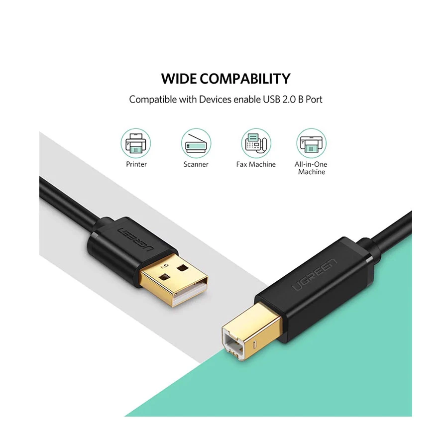 UGREEN US135 USB-A to USB-B Printer Cable 3 Meter Black