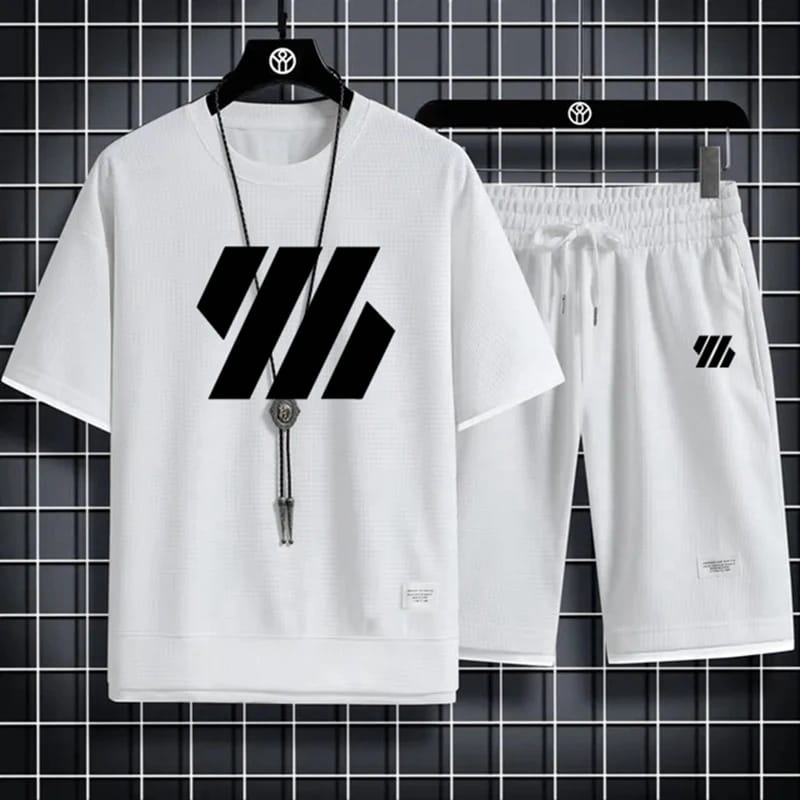 Men's 170 GSM Mesh Fabric Tee and Shorts Set in 6 Colours