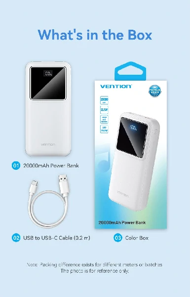 Vention 22.5W 20000mAh Power Bank – BLACK